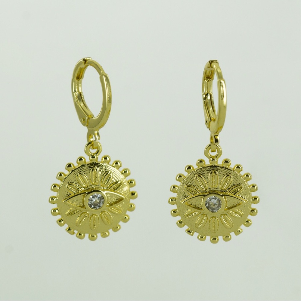 Earrings Pinkrevolver Jewelry Evil eye Gold plated - Picture 1 of 3